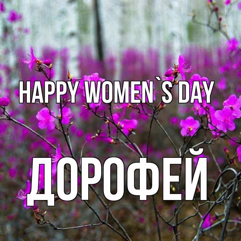 Greetings card с именем, Дорофей happy women`s day дикие цветы Greetings with text for free download 